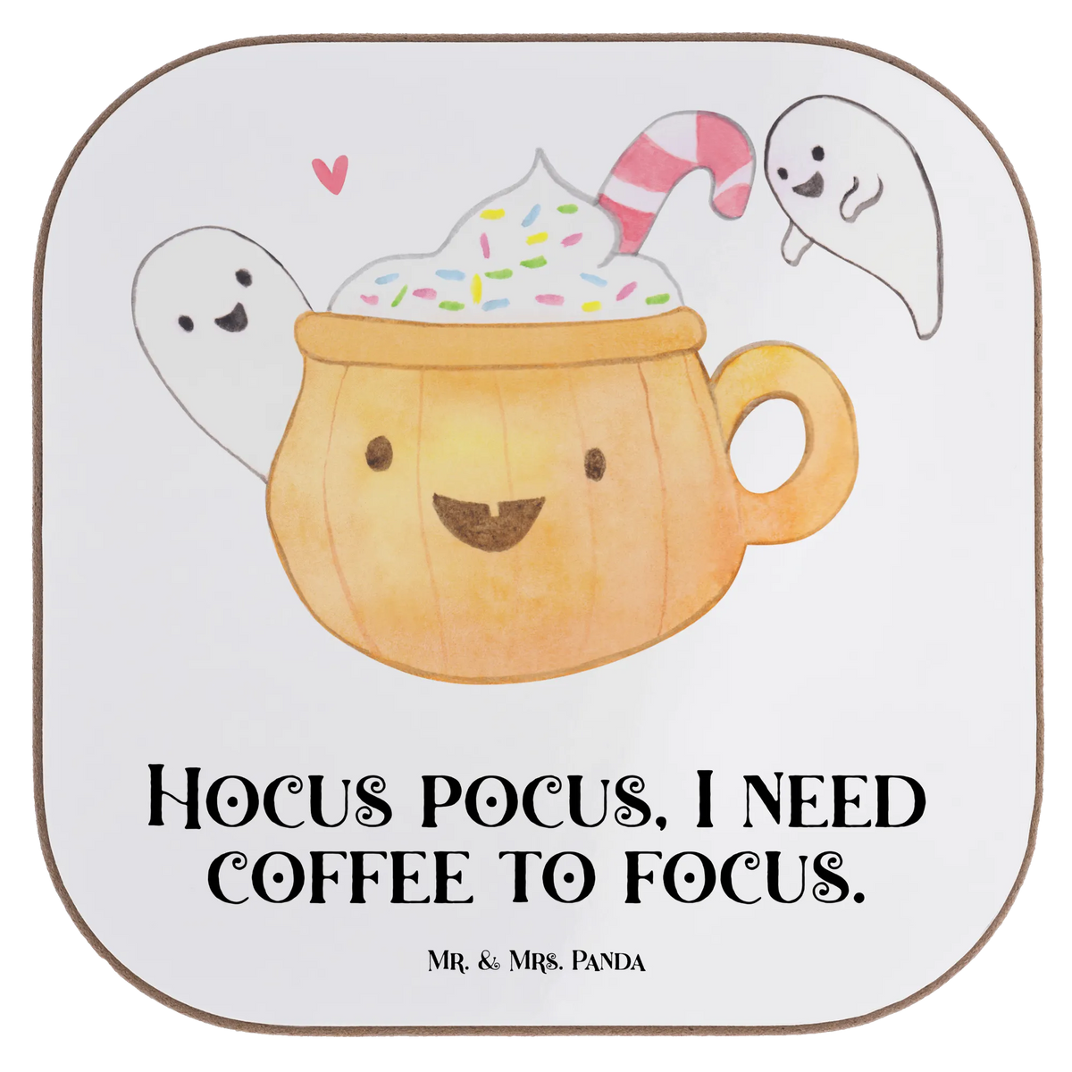 Square coaster Coffee Ghost Coasters, presents, party, glass coasters, gifts, gift, breakfast, Halloween, decoration, Martin singing, decor, giving
