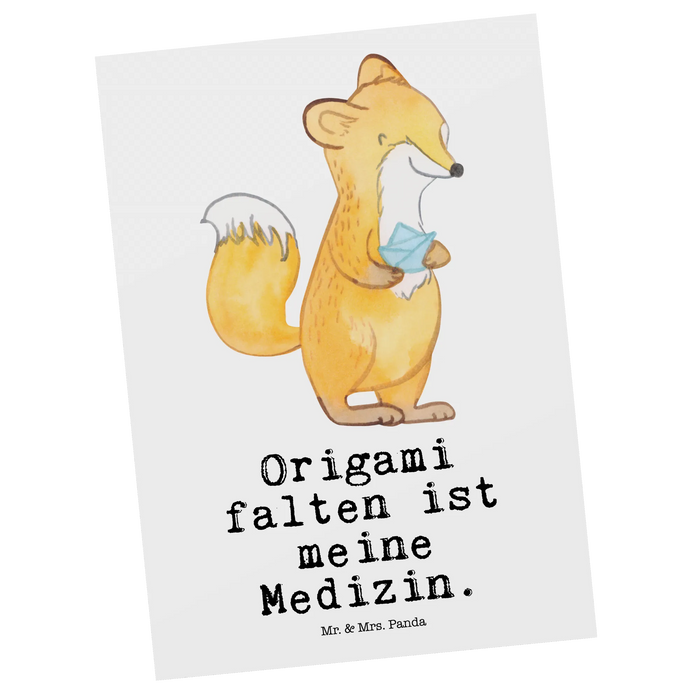 Postkarte Fuchs Origami