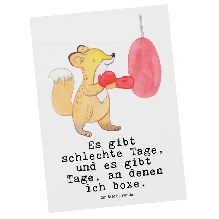 Postkarte Fuchs Boxen
