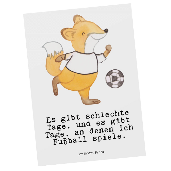 Postcard Fox play soccer