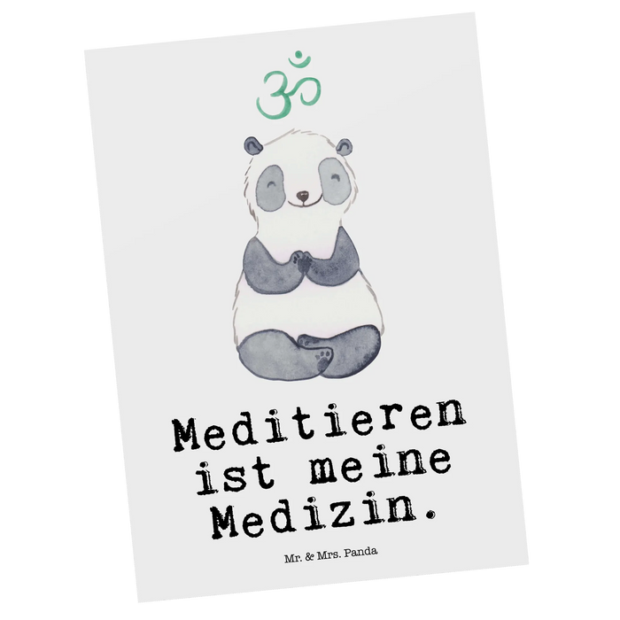 Postkarte Panda Meditieren