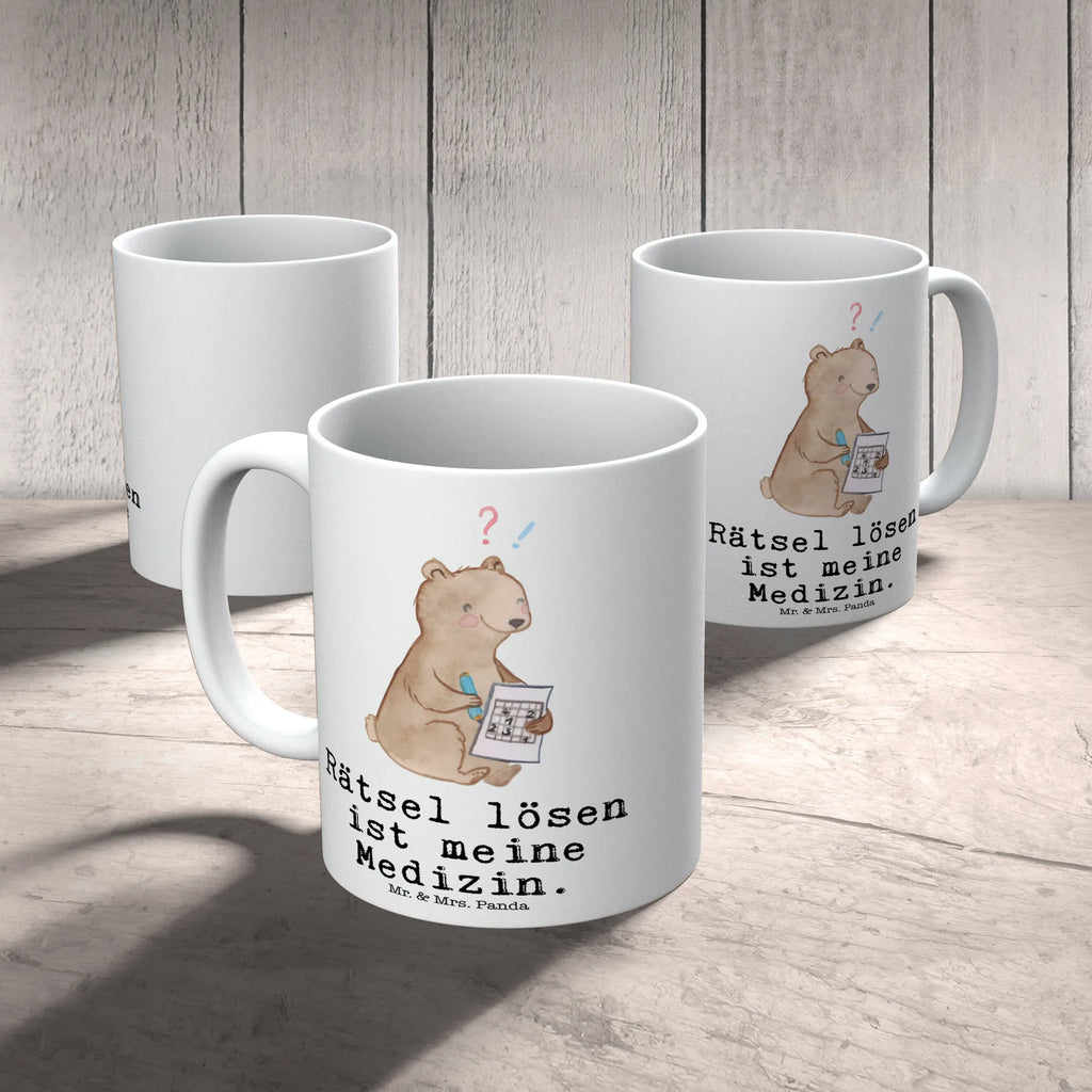 Tasse Bär Rätsel lösen, Kreuzworträtsel Lösen, Kaffeetasse, Becher