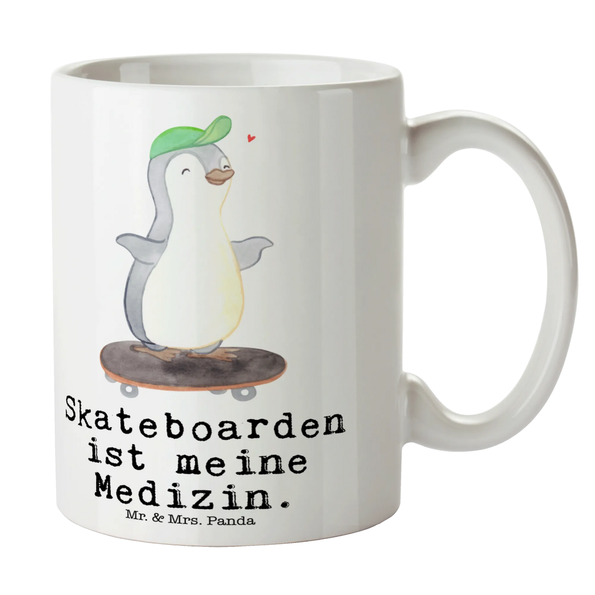Mug penguin skateboarding