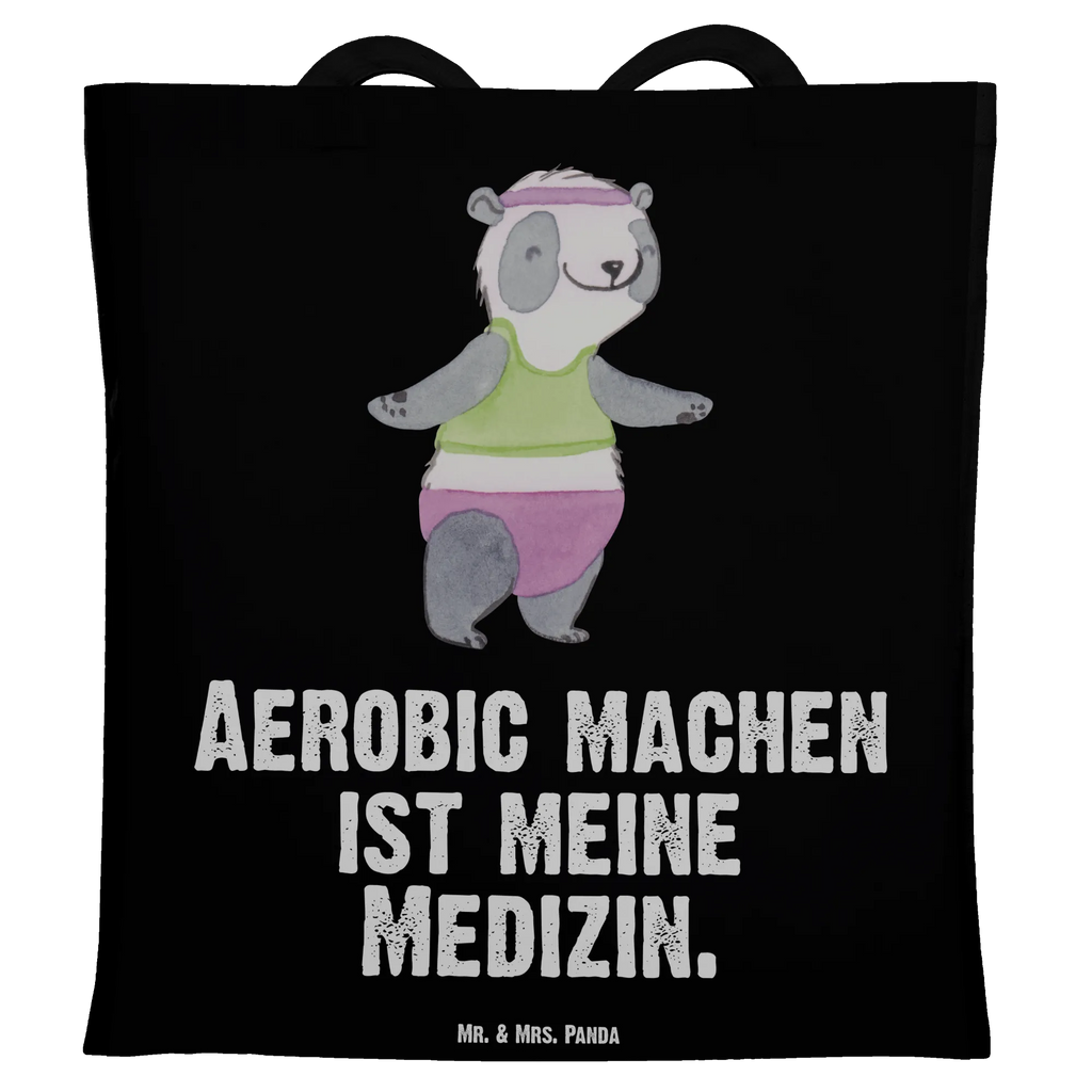 Tragetasche Panda Aerobic Jutetasche, Laptoptasche, Strandtasche, Badetasche, Jutebeutel, Beutel, Schultertasche, Einkaufstüte, Beuteltasche, Einkaufstasche, Shopper, Stoffbeutel, Tragetasche, Tasche, Stofftasche, Umhängetasche, Geschenk, Sport, Sportart, Hobby, Schenken, Danke, Dankeschön, Auszeichnung, Gewinn, Sportler, Aerobic, Fitnessstudio, Aerobic Fitness