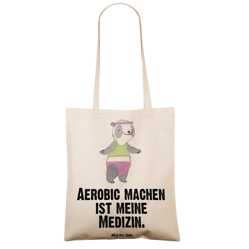 Tragetasche Panda Aerobic Jutetasche, Laptoptasche, Strandtasche, Badetasche, Jutebeutel, Beutel, Schultertasche, Einkaufstüte, Beuteltasche, Einkaufstasche, Shopper, Stoffbeutel, Tragetasche, Tasche, Stofftasche, Umhängetasche, Geschenk, Sport, Sportart, Hobby, Schenken, Danke, Dankeschön, Auszeichnung, Gewinn, Sportler, Aerobic, Fitnessstudio, Aerobic Fitness