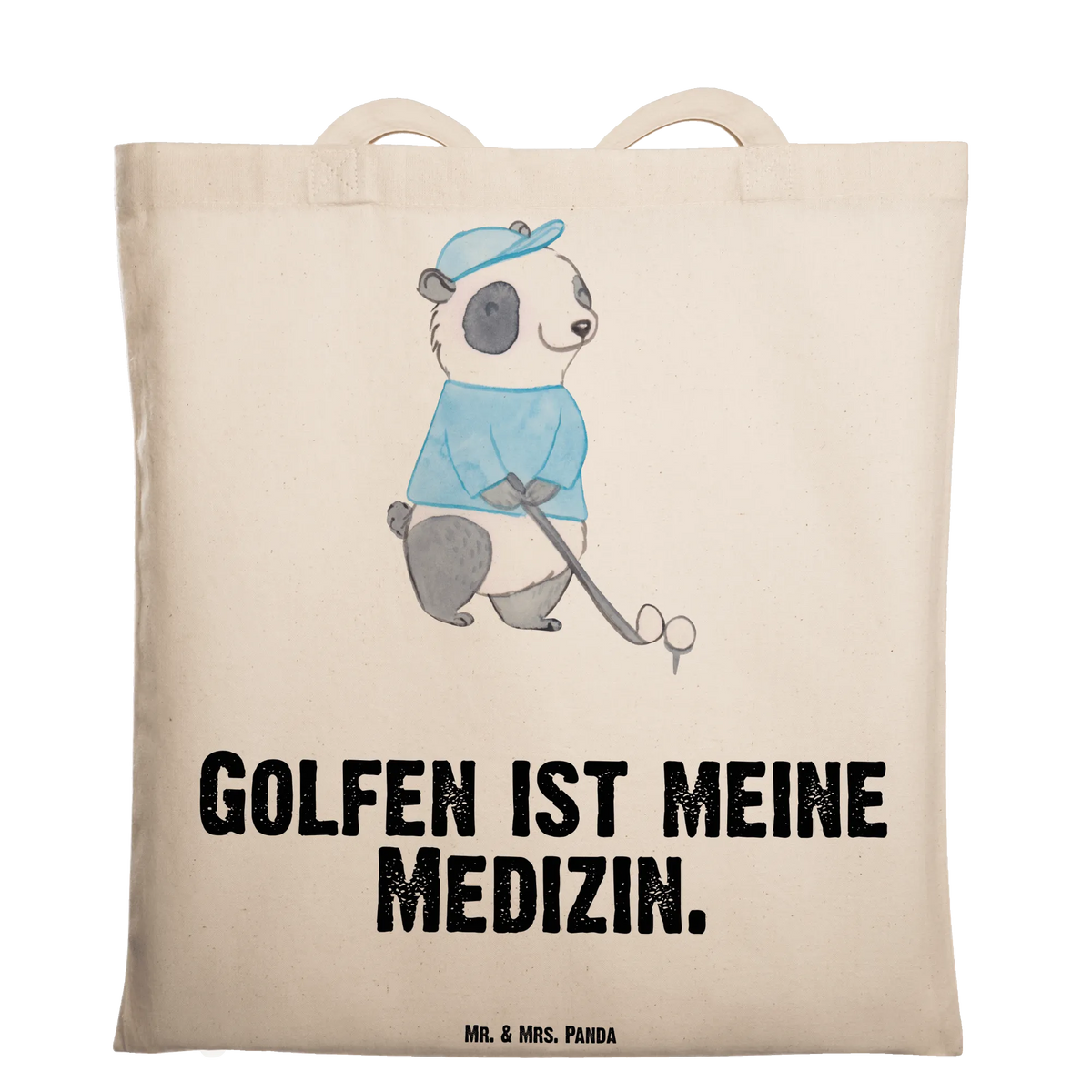 Tote bag panda golfing award, profit, Gift, athlete, giving, thank you, golf club, golf course, play golf, golf tournament