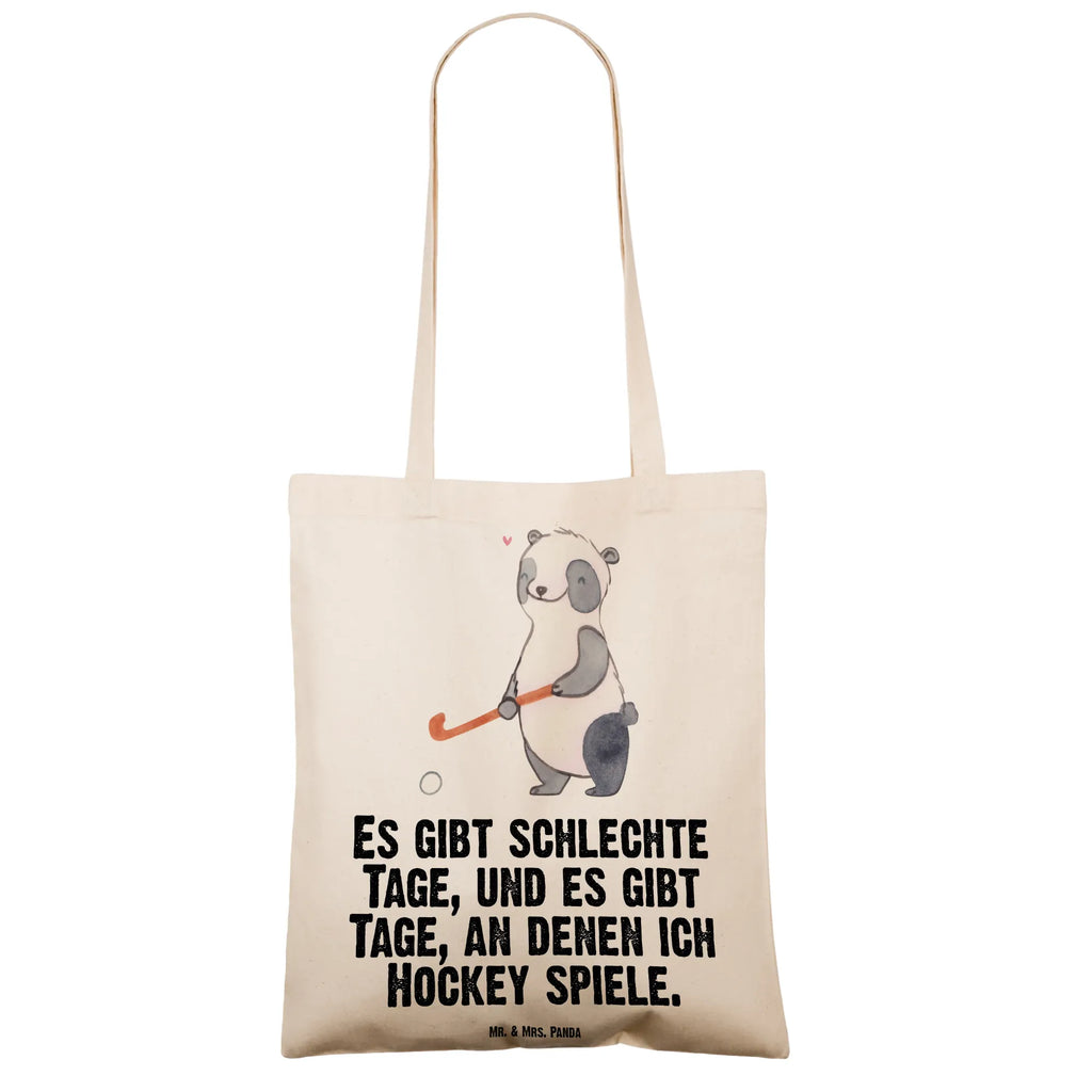 Tragetasche Panda Hockey spielen Beutel, Tasche, Jutetasche, Umhängetasche, Stoffbeutel, Strandtasche, Einkaufstüte, Beuteltasche, Einkaufstasche, Laptoptasche, Badetasche, Shopper, Stofftasche, Jutebeutel, Tragetasche, Schultertasche, Geschenk, Sport, Sportart, Hobby, Schenken, Danke, Dankeschön, Auszeichnung, Gewinn, Sportler, Feldhockey, Hockey spielen, Hockey Verein, Hockeyschläger