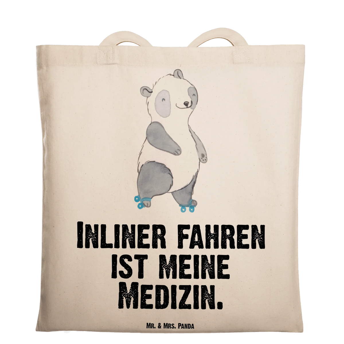 Tote bag panda roller blading award, profit, Gift, athlete, giving, thank you, roller skating, Inline skating, roller blading