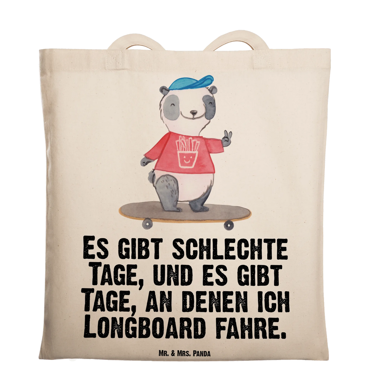 Tragetasche Panda Longboard fahren