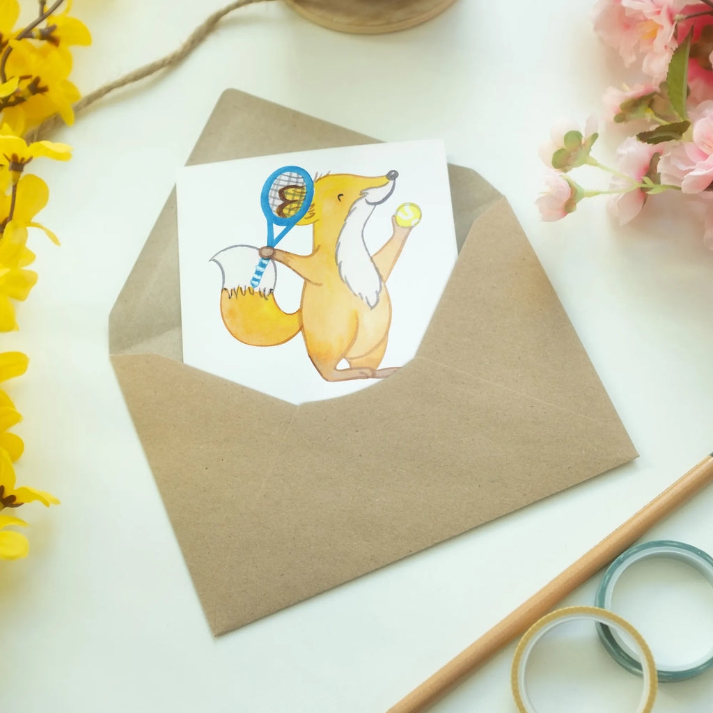 Grußkarte Fuchs Tennis spielen Glückwunschkarte, spruchkarte, kommunionskarte, Klappkarte, Motivkarte, Grußkarte, jubiläumskarte, glückwunschkarten, babykarte, Grußkarten, Beileidskarte, osterkarten, valentinstagskarte, osterkarte, firmungskarte, genesungskarte, dankeskarten, weihnachtskarten, abiturkarte, hochzeitskarten, einladungskarten, vatertagskarte, neujahrskarte, Sport, Danke, Auszeichnung, Hobby, Sportler, Gewinn, Sportart, Schenken, Geschenk, Dankeschön, Ballsportart, Tennis Turnier, Tennis spielen, Tennisverein, Tennisclub