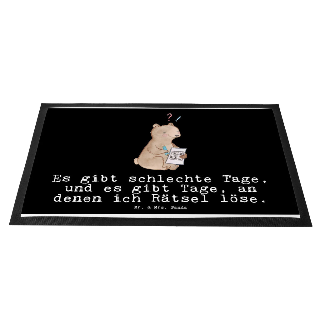 Doormat bear solve riddles Gift, sport, hobby, giving, thank you, award, profit, athlete, memory sports, Solving puzzles, memory training, solving crossword puzzles, riddles