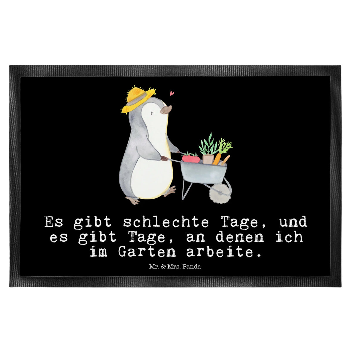 Doormat penguin gardening giving, Gift, thank you, award, profit, athlete, garden maintenance, Gardening