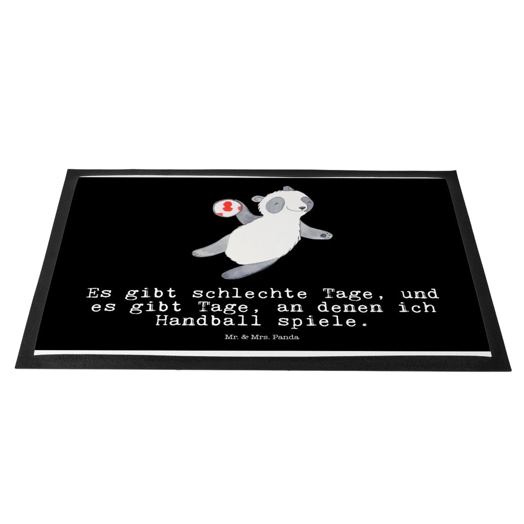 Doormat panda playing handball Gift, sport, hobby, giving, thank you, award, profit, athlete, handball tournament, handball club, handball association, Play handball