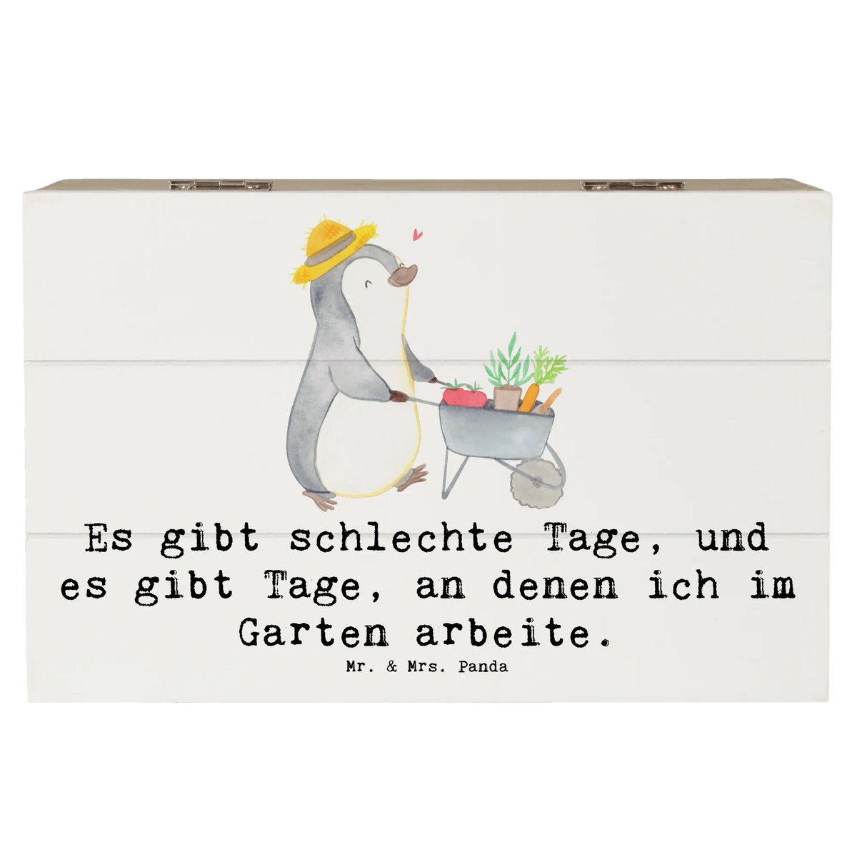 Wooden chest penguin gardening Gift, giving, athlete, profit, award, thank you, Gardening, garden maintenance