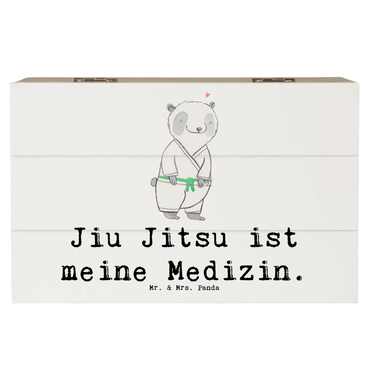 Wooden chest panda Jiu Jitsu Gift, giving, thank you, award, profit, athlete, self defense, Japanese martial art