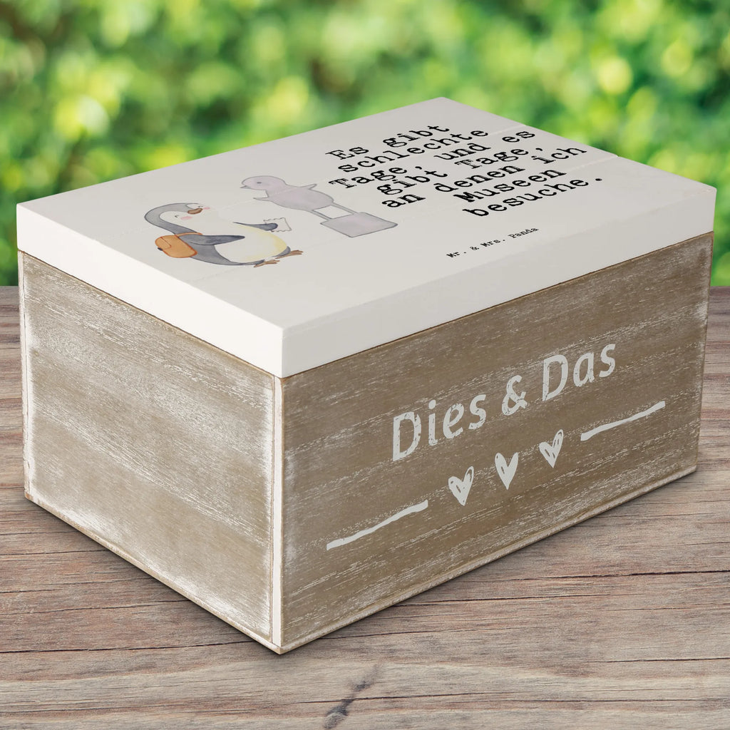 Wooden chest penguin to visit a museum box, memory box, Wooden box, decorative box, casket, XXL, chest, storage box, treasure chest, Gift, sport, hobby, giving, thank you, award, profit, athlete, museums, Visit museum