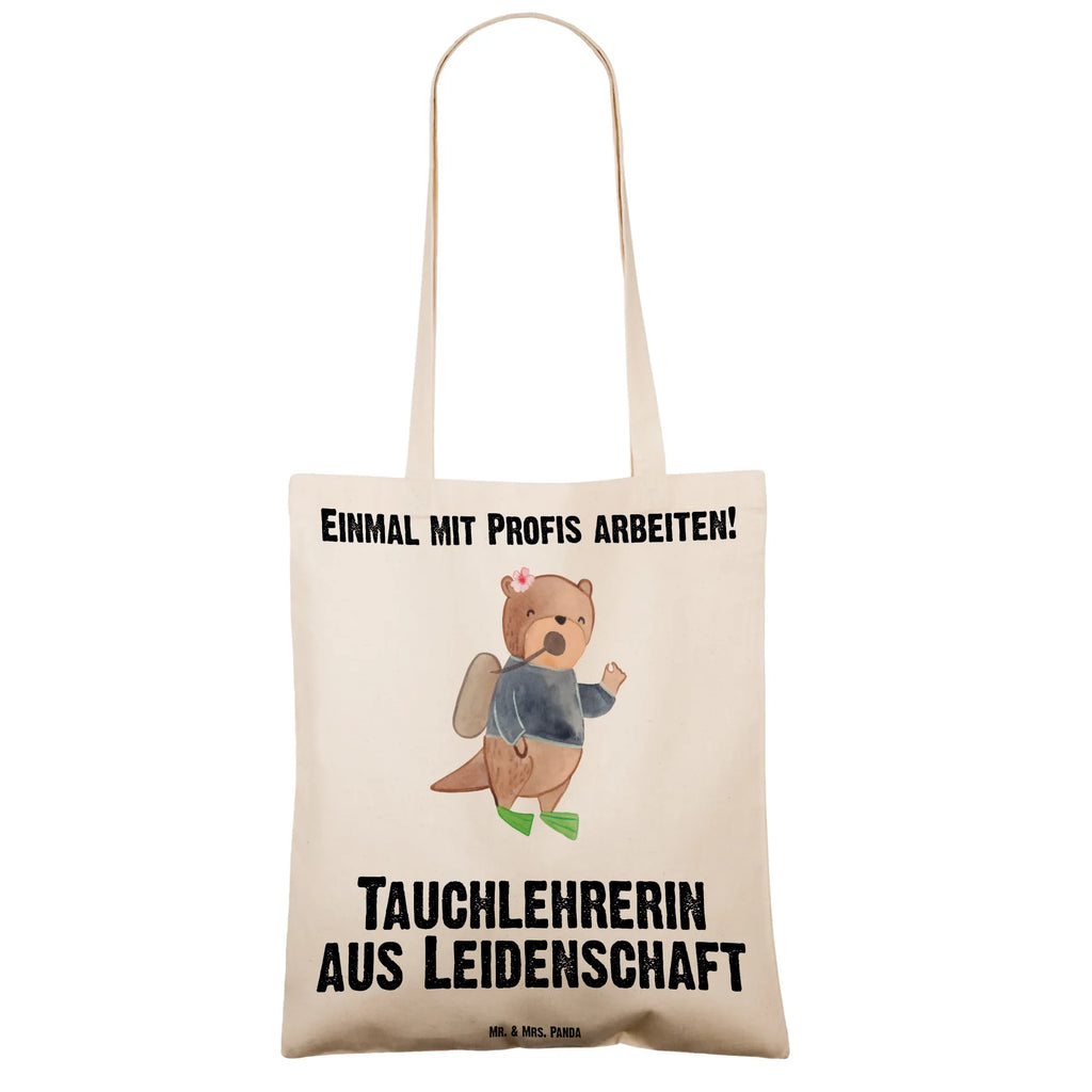 Tote bag diving instructor Passion Beuteltasche, Jutebeutel, Stofftasche, Shopper, Beutel, Einkaufstasche, Badetasche, Schultertasche, Umhängetasche, Tragetasche, Strandtasche, Laptoptasche, Einkaufstüte, Stoffbeutel, Tasche, Jutetasche, Beruf, Ausbildung, Jubiläum, Abschied, Rente, Kollege, Kollegin, Geschenk, Schenken, Arbeitskollege, Mitarbeiter, Firma, Danke, Dankeschön