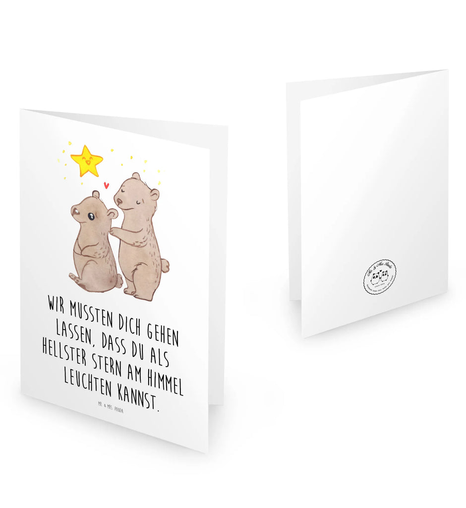 Folding condolence card Bear Parents Star child Trauerkarte, Beileidskarte, Kondolenzkarte, Umschlag, Briefumschlag, Klappkarte, Trauerkarte Klappkarte, Tod, Gestorben, Trauer, Beerdigung, Beileid, Anteilnahme, Trauersprüche, Beileidsprüche, Verlust, Sternenkind, Totgeburt, Baby, Ungeborenes, Plötzlicher Kindstod, Fehlgeburt, Kind