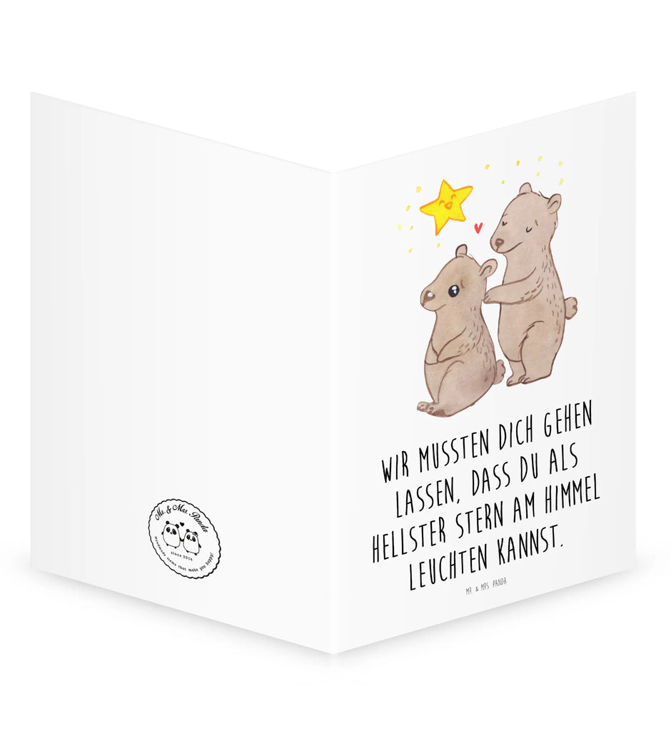 Folding condolence card Bear Parents Star child Trauerkarte, Beileidskarte, Kondolenzkarte, Umschlag, Briefumschlag, Klappkarte, Trauerkarte Klappkarte, Tod, Gestorben, Trauer, Beerdigung, Beileid, Anteilnahme, Trauersprüche, Beileidsprüche, Verlust, Sternenkind, Totgeburt, Baby, Ungeborenes, Plötzlicher Kindstod, Fehlgeburt, Kind