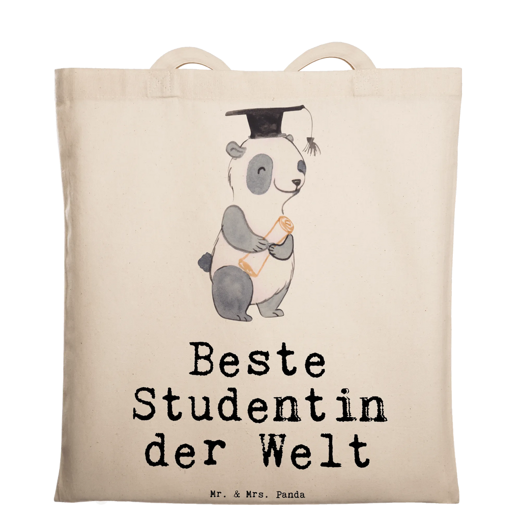 Tragetasche Panda Beste Studentin der Welt Schultertasche, Jutetasche, Tragetasche, Tasche, Laptoptasche, Badetasche, Shopper, Stofftasche, Beutel, Beuteltasche, Umhängetasche, Einkaufstasche, Strandtasche, Jutebeutel, Einkaufstüte, Stoffbeutel, für, Dankeschön, Geschenk, Schenken, Geburtstag, Geburtstagsgeschenk, Geschenkidee, Danke, Bedanken, Mitbringsel, Freude machen, Geschenktipp, Universität, Uni, Tochter, Alumni, Musterschülerin, lustig, Abschluss, Studentin, Studienabschluss, Studium, witzig, Hochschule, Studenten, Spaß