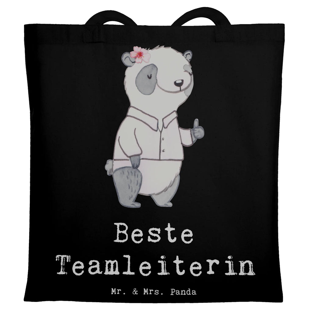 Tote bag panda Best Team Leader bag, shopping bag, pouch, shoulder bag, cotton bag, shopper, jute bag, Carrier bag, cloth bag, for, thank you, gift, giving, birthday, birthday present, gift idea, souvenir, make you happy, gift tip, farewell gift, group leader, colleague, supervisor, farewell, boss, retirement, Team leader, seminar leader, manager