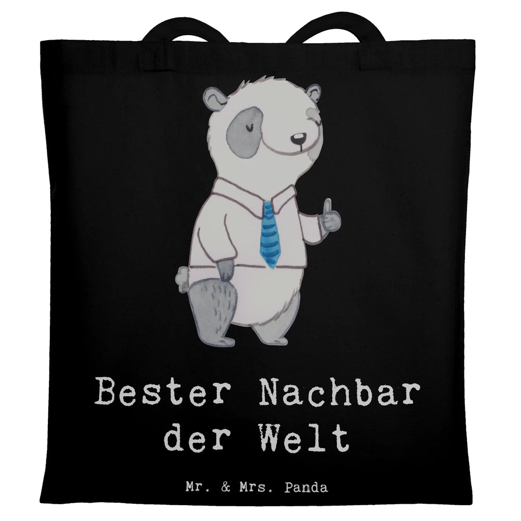Tragetasche Panda Bester Nachbar der Welt Shopper, Jutebeutel, Beuteltasche, Beutel, Strandtasche, Badetasche, Tasche, Stofftasche, Laptoptasche, Stoffbeutel, Tragetasche, Schultertasche, Einkaufstüte, Einkaufstasche, Umhängetasche, Jutetasche, für, Dankeschön, Geschenk, Schenken, Geburtstag, Geburtstagsgeschenk, Geschenkidee, Danke, Bedanken, Mitbringsel, Freude machen, Geschenktipp, Nachbarschaft, Nachbar, Angrenzer, Anwohner, Freundschaft, Nachbarn, Freund, Bewohner
