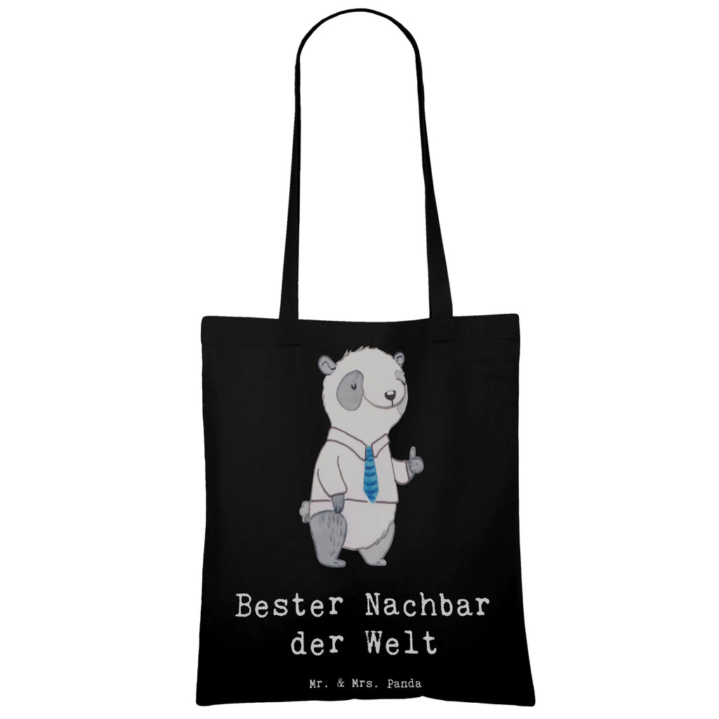 Tragetasche Panda Bester Nachbar der Welt Shopper, Jutebeutel, Beuteltasche, Beutel, Strandtasche, Badetasche, Tasche, Stofftasche, Laptoptasche, Stoffbeutel, Tragetasche, Schultertasche, Einkaufstüte, Einkaufstasche, Umhängetasche, Jutetasche, für, Dankeschön, Geschenk, Schenken, Geburtstag, Geburtstagsgeschenk, Geschenkidee, Danke, Bedanken, Mitbringsel, Freude machen, Geschenktipp, Nachbarschaft, Nachbar, Angrenzer, Anwohner, Freundschaft, Nachbarn, Freund, Bewohner