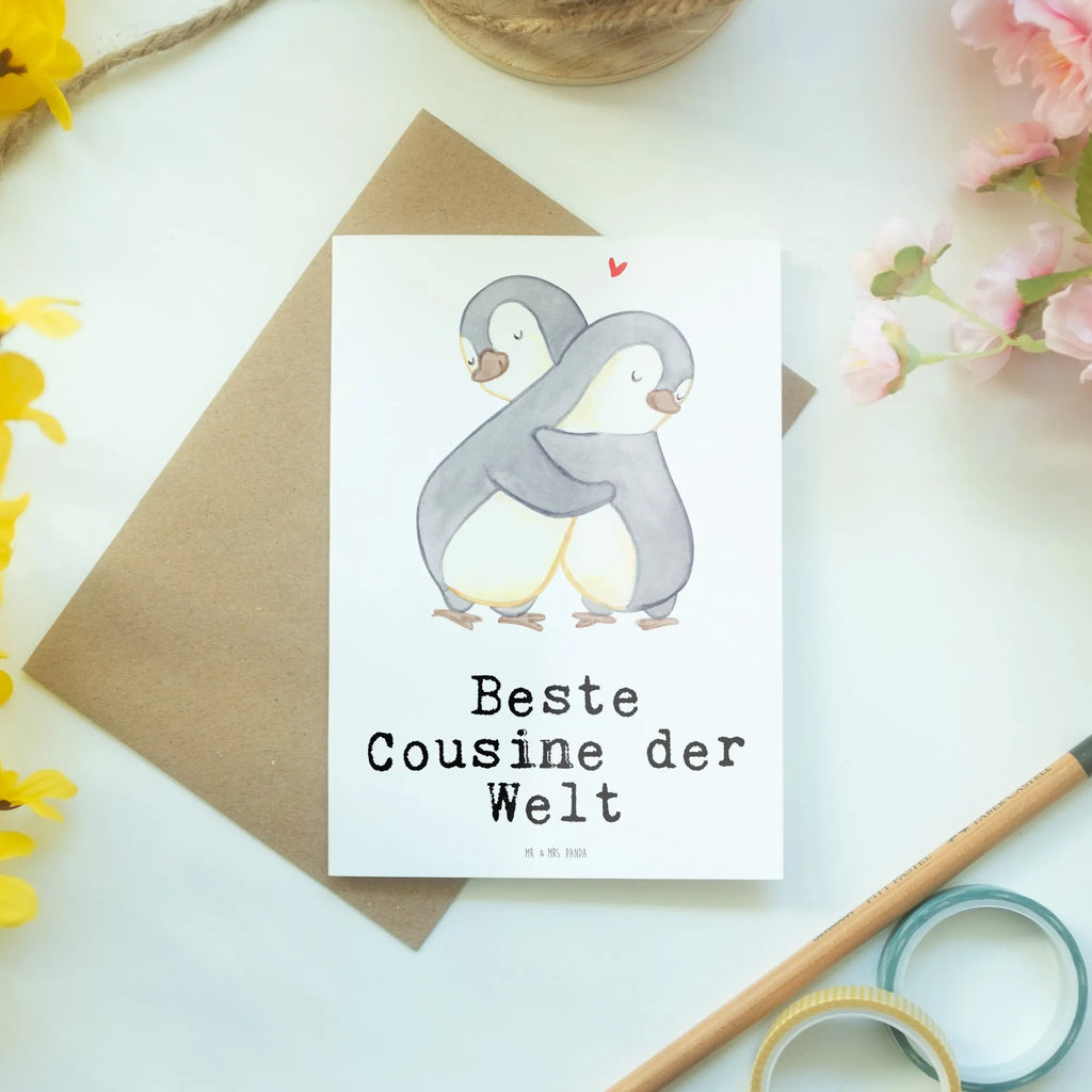 Greetings card penguin best cousin in the world greeting card, wedding card, folding card, invitation card, birthday card, for, thank you, gift, giving, birthday, birthday present, gift idea, souvenir, make you happy, gift tip, relatives, Cousin, family, cousin, daughter of uncle, daughter of aunt
