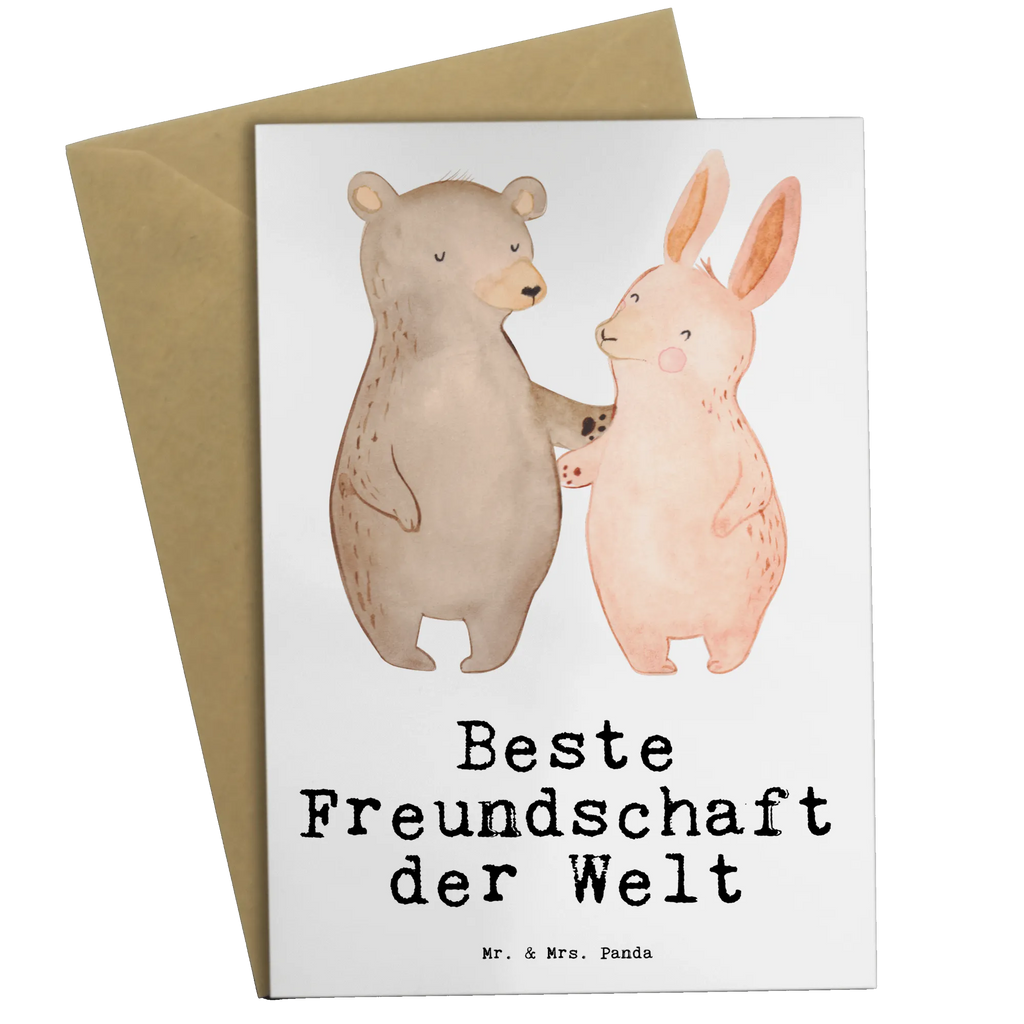 Greetings card Hare Best Friendship in the World greeting card, birthday card, wedding card, invitation card, folding card, for, thank you, gift, giving, birthday, birthday present, gift idea, souvenir, make you happy, gift tip, best friends, dude, bae, friends, friendship, boyfriend, bff, girlfriend, clique, friends for life