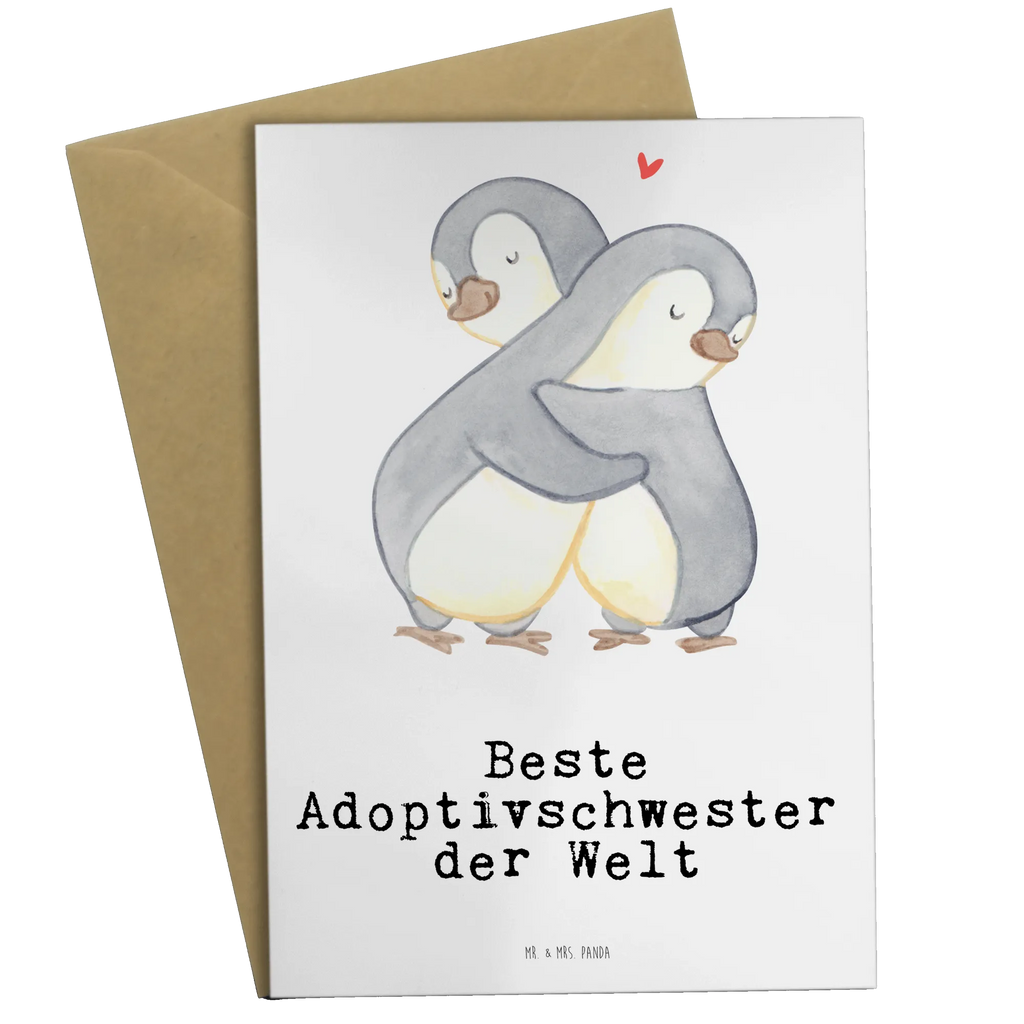 Greetings card penguin Best adoptive sister in the world Hochzeitskarte, Grußkarte, Einladungskarte, Klappkarte, Karte, Geburtstagskarte, Ansichtskarten, Glückwunschkarte, für, Dankeschön, Geschenk, Schenken, Geburtstag, Geburtstagsgeschenk, Geschenkidee, Danke, Bedanken, Mitbringsel, Freude machen, Geschenktipp, Beste, Schwester, Familie, Adoptiv, Adoptivschwester, Tochter, adoptiert, Sister, Kleinigkeit, Geschwister, Schwesterherz