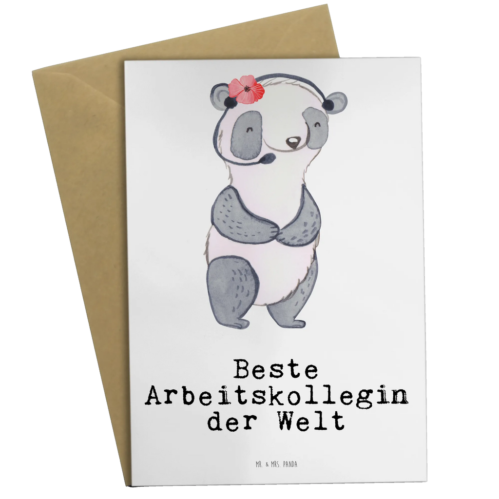 Kartka okolicznościowa Panda Najlepsza koleżanka z pracy na świecie dla, Dziękuję, Prezent, Wręczyć, Urodziny, Prezent urodzinowy, Pomysł na prezent, Podziękować, Upominek, Sprawić radość, Tip na prezent