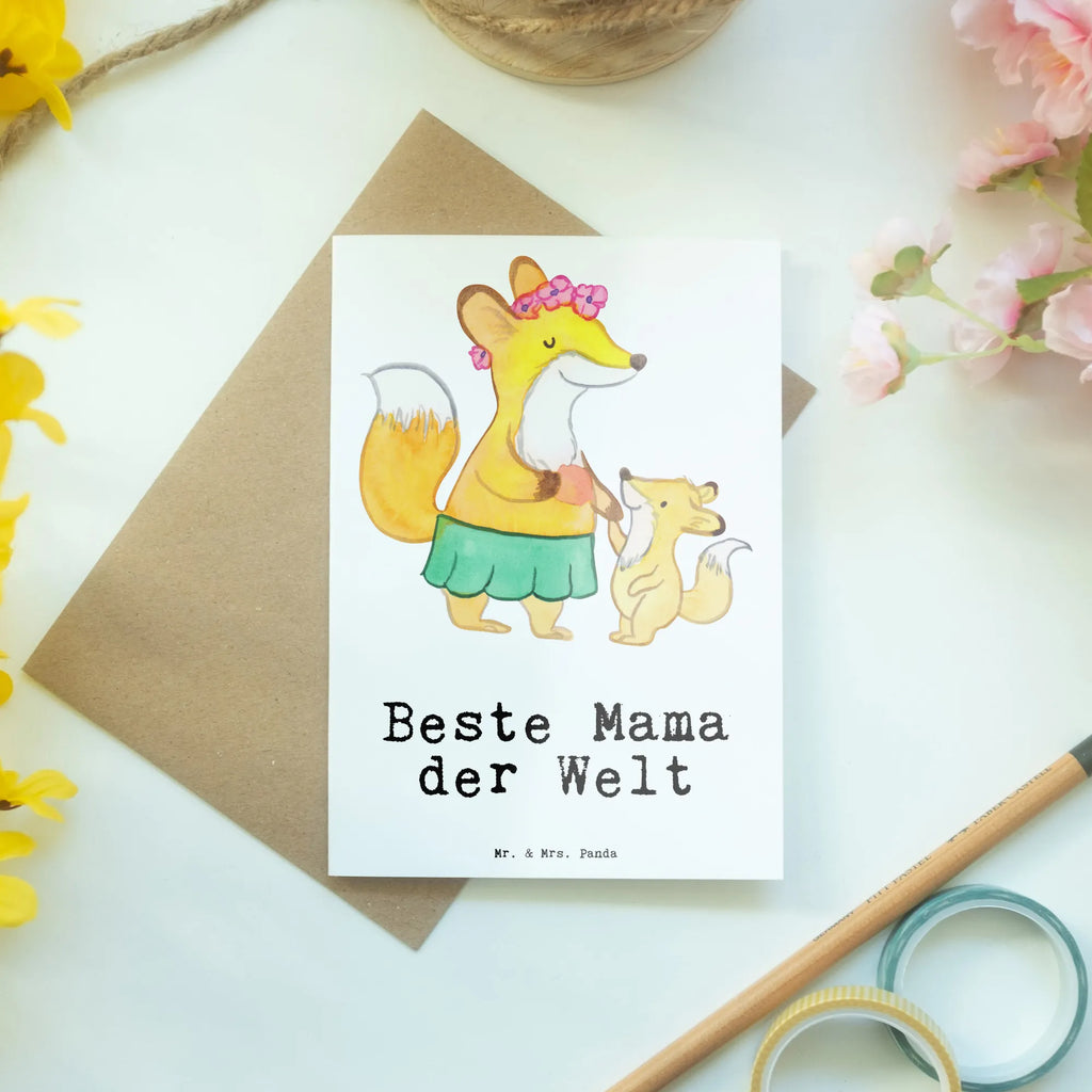 Greetings card Fox best mom in the world folding card, birthday card, greeting card, wedding card, invitation card, for, thank you, gift, giving, birthday, birthday present, gift idea, souvenir, make you happy, gift tip, Mother&#39;s Day, Mutti, Mommy, Super Mom, Ma, Mama, Best, Best Mom, Thank You, Mother, Son, Daughter