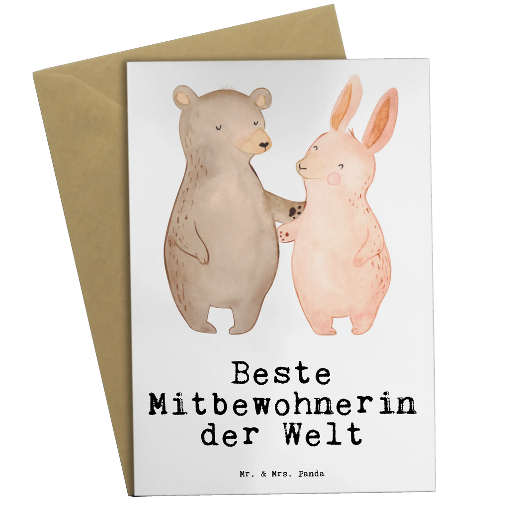 Greetings card Hare Best roommate in the world wedding card, greeting card, invitation card, folding card, birthday card, for, thank you, gift, giving, birthday, birthday present, gift idea, souvenir, make you happy, gift tip, roommate, Roommate, flat share, flat share resident