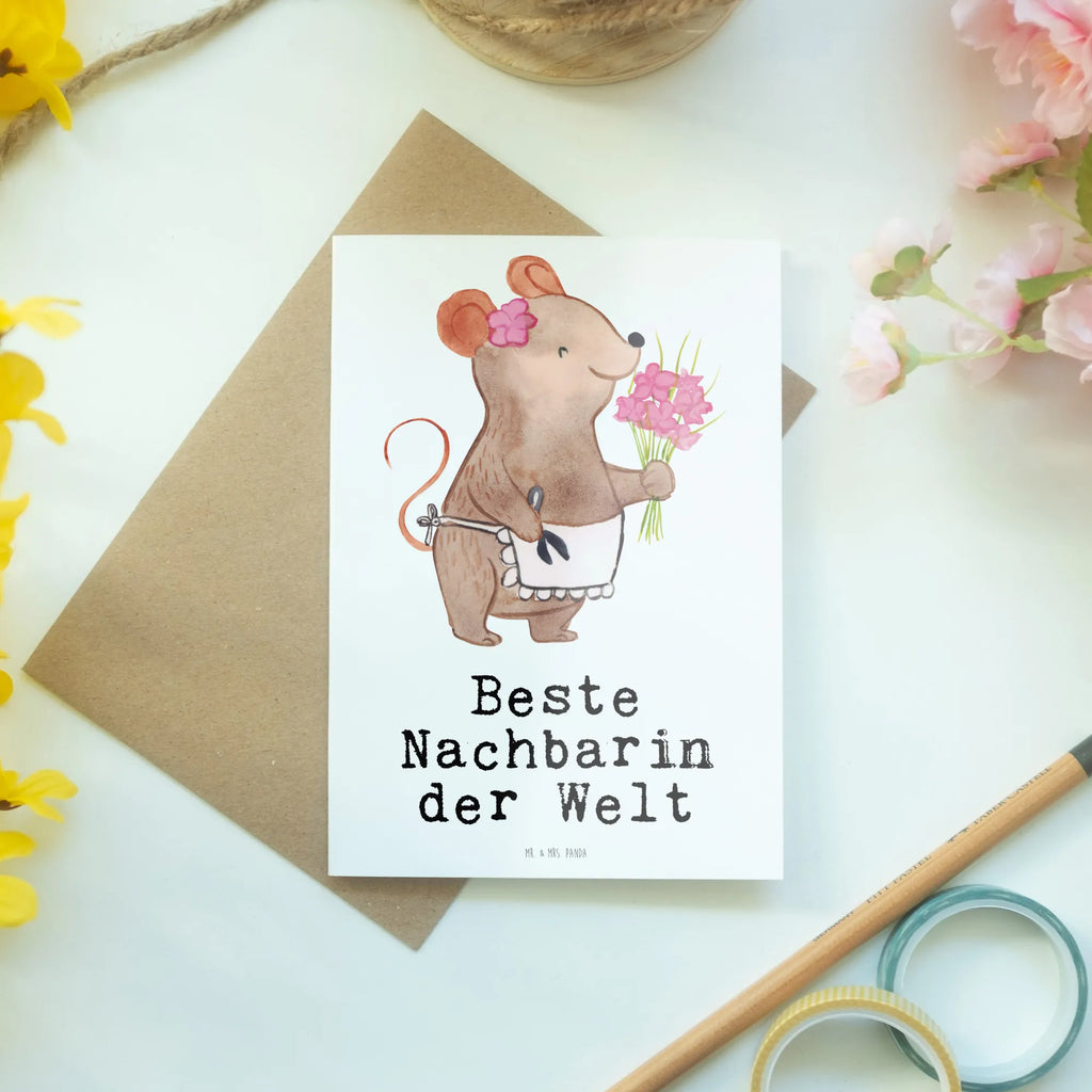 Greetings card Mouse Best neighbor in the world birthday card, folding card, invitation card, greeting card, wedding card, for, thank you, gift, giving, birthday, birthday present, gift idea, souvenir, make you happy, gift tip, neighbors, neighborhood, friend, friendship, neighbor, Neighbor, resident
