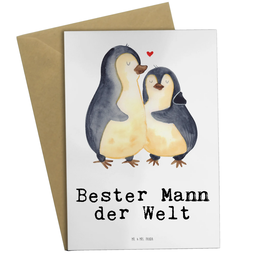 Grußkarte Pinguin Bester Mann der Welt Grußkarte, Ansichtskarten, Karte, Hochzeitskarte, Einladungskarte, Klappkarte, Glückwunschkarte, Geburtstagskarte, für, Dankeschön, Geschenk, Schenken, Geburtstag, Geburtstagsgeschenk, Geschenkidee, Danke, Bedanken, Mitbringsel, Freude machen, Geschenktipp, Gatte, Mann, Beste, Freund, Ehemann, Lebensgefährte, Kleinigkeit, Ehepartner, Liebling, Bräutigam, Partner, Traummann, Ehe