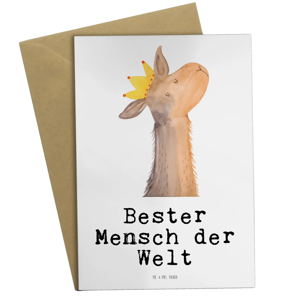 Grußkarte Lama Bester Mensch der Welt Ansichtskarten, Hochzeitskarte, Einladungskarte, Grußkarte, Glückwunschkarte, Karte, Geburtstagskarte, Klappkarte, für, Dankeschön, Geschenk, Schenken, Geburtstag, Geburtstagsgeschenk, Geschenkidee, Danke, Bedanken, Mitbringsel, Freude machen, Geschenktipp, Vorbild, tollster Mensch, Ehemann, Liebling, Valentinstag, Lieblingsmensch, Partner, Liebe, Ehefrau, Lieblings Mensch