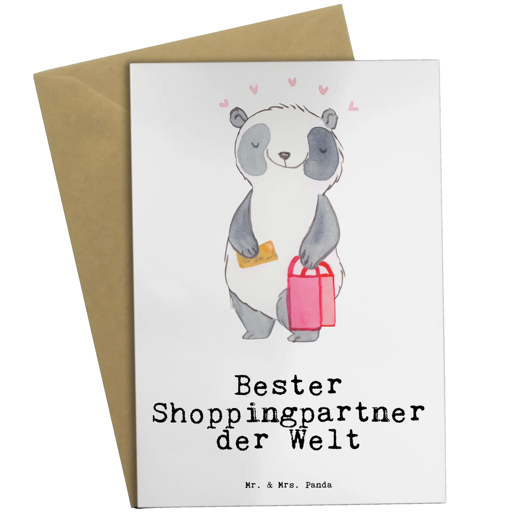 Greetings card panda Best shopping partner in the world invitation card, greeting card, wedding card, folding card, birthday card, for, thank you, gift, giving, birthday, birthday present, gift idea, souvenir, make you happy, gift tip, Shopping partner, shopping, shopping queen, queen, company, friend, bff, partner, girlfriend, best
