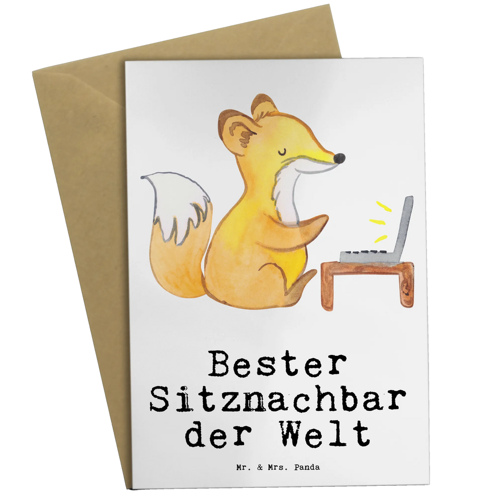 Greetings card Fox Best seat neighbor in the world greeting card, folding card, birthday card, wedding card, invitation card, for, thank you, gift, giving, birthday, birthday present, gift idea, souvenir, make you happy, gift tip, neighbor, fellow student, chair neighbor, Seat neighbor, school, university, college, classmate, table neighbor, seminar