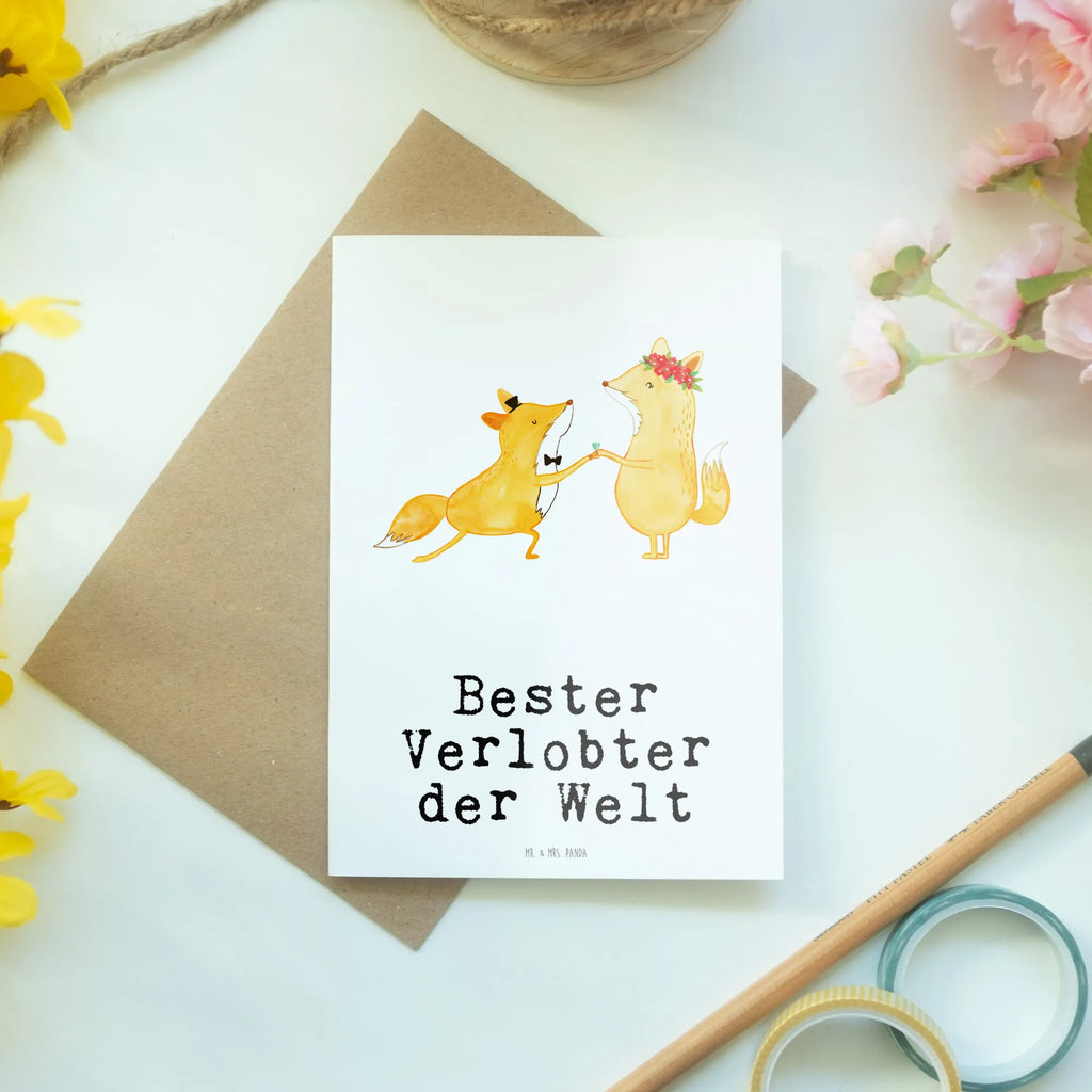 Grußkarte Fuchs Bester Verlobter der Welt Grußkarte, glückwunschkarten, valentinstagskarte, kommunionskarte, spruchkarte, doppelkarte, einladungskarten, Beileidskarte, Klappkarte, jubiläumskarte, firmungskarte, Motivkarte, hochzeitskarten, Glückwunschkarte, genesungskarte, dankeskarten, weihnachtskarten, vatertagskarte, osterkarten, Grußkarten, faltkarte, osterkarte, neujahrskarte, abiturkarte, babykarte, Geschenkidee, Geschenk, Schenken, Mitbringsel, Geburtstag, Geburtstagsgeschenk, für, Danke, Dankeschön, Bedanken, Freude machen, Geschenktipp, Hochzeit, Verloben, Mann, Verlobung, Ehemann, Freund, Traummann, Verlobter, Ehe, Zukünftiger