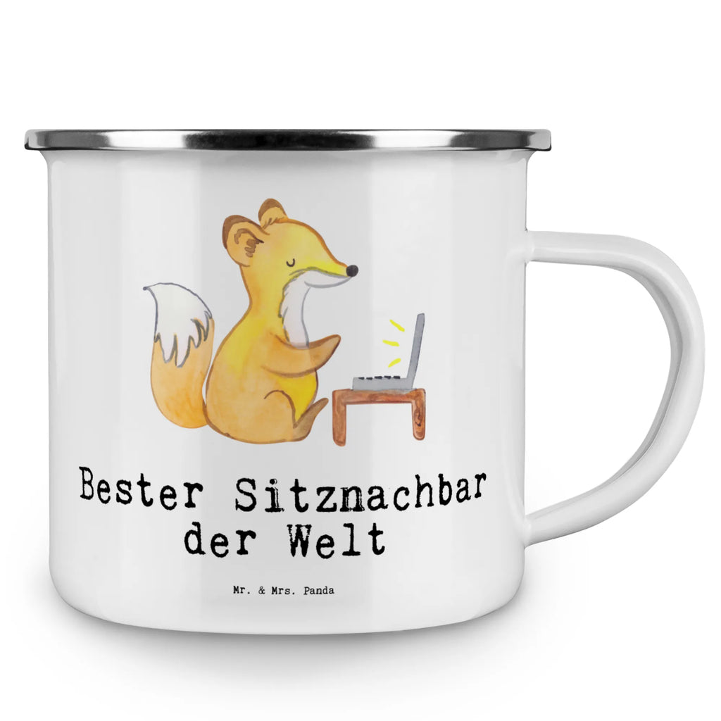 Enamel camping mug Fox Best seat neighbor in the world stainless steel drinking cup, enamel mug, metal camping mug, hiking mug, campfire mug, steel mug for camping, camping mug, adventure mug, camp coffee mug, enamel camping cup, bushcraft mug, outdoor cup, camping metal cup, camper mug, tin coffee cup, metal cup, travel mug, backpacking mug, lightweight camping mug, enamel drinking mug, for, thank you, gift, giving, birthday, birthday present, gift idea, souvenir, make you happy, gift tip, school, fellow student, Seat neighbor, college, seminar, university, chair neighbor, table neighbor, classmate, neighbor
