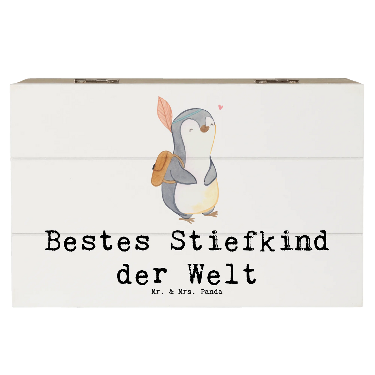 Wooden chest penguin Best stepchild in the world gift tip, gift idea, gift, birthday present, giving, thank you, birthday, for, make you happy, child, children, birth, christening, stepchild, married, son, favourite, best, daughter, offspring