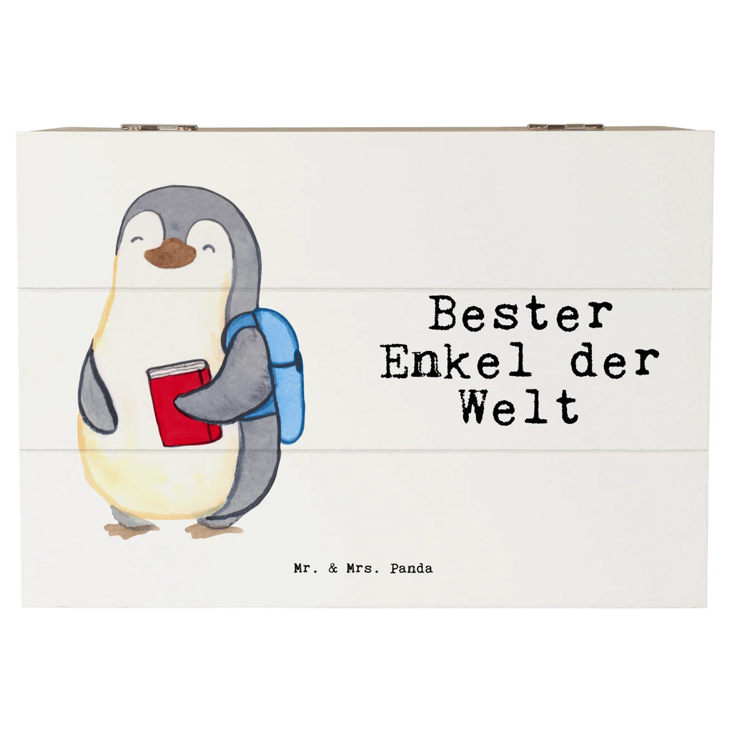 Holzkiste Pinguin Bester Enkel der Welt Erinnerungskiste, Kiste, Truhe, Dekokiste, Schatzkiste, Geschenkbox, XXL, Erinnerungsbox, Geschenkdose, Schatulle, Holzkiste, Aufbewahrungsbox, für, Dankeschön, Geschenk, Schenken, Geburtstag, Geburtstagsgeschenk, Geschenkidee, Danke, Bedanken, Mitbringsel, Freude machen, Geschenktipp, Kind von Tochter, Enkelkind, Großsohn, Kind von Sohn, Opa, Enkelsohn, Oma, Enkel, Taufe