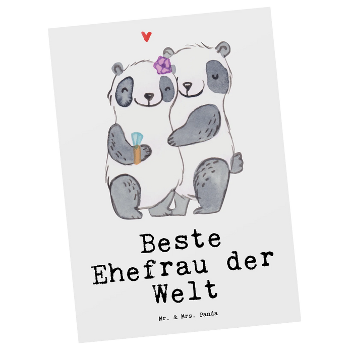 Postkarte Panda Beste Ehefrau der Welt