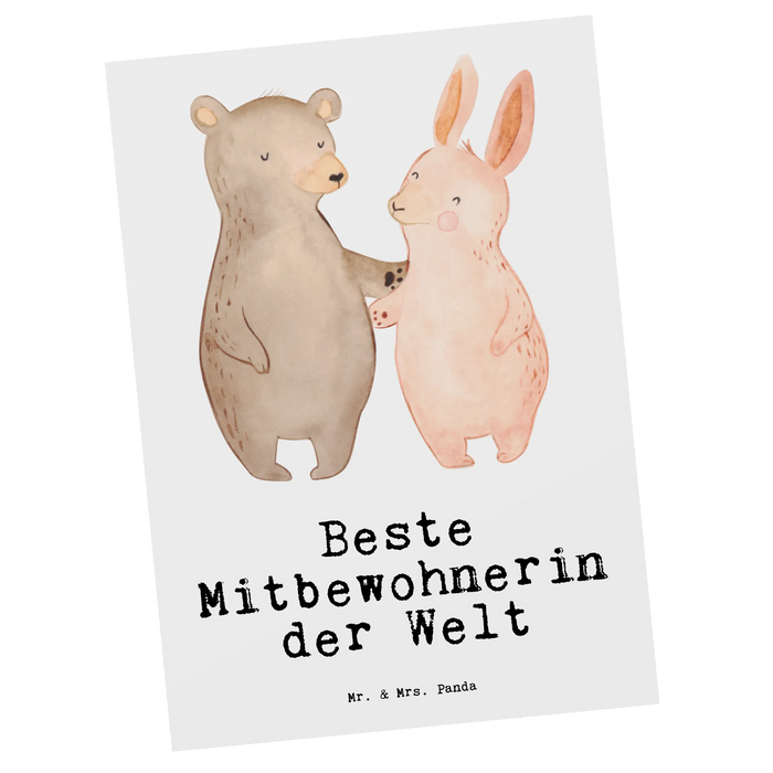 Postcard Hare Best roommate in the world