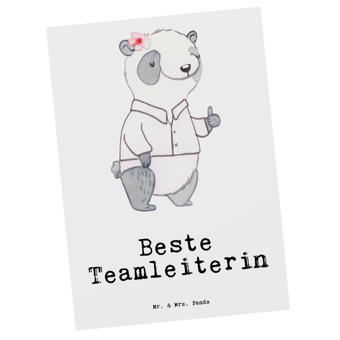 Postkarte Panda Beste Teamleiterin