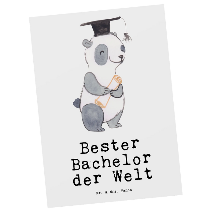Postkarte Panda Bester Bachelor der Welt