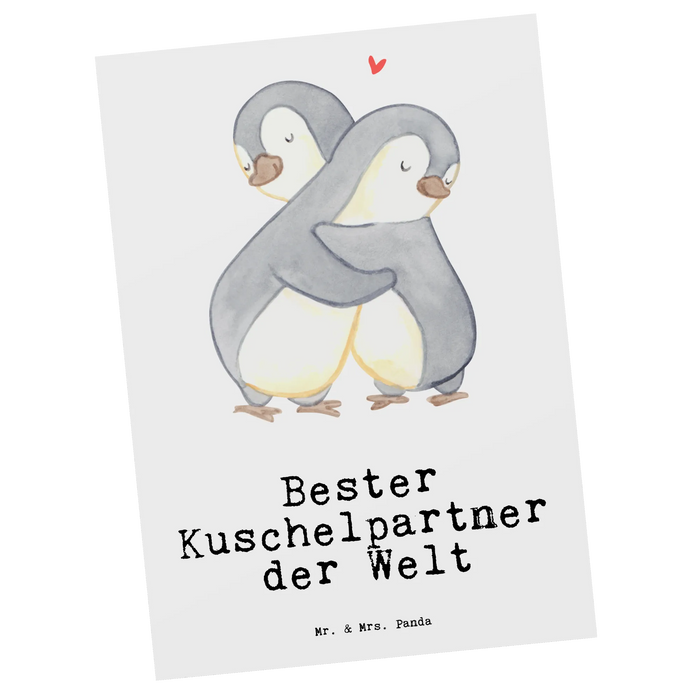 Postkarte Pinguin Bester Kuschelpartner der Welt