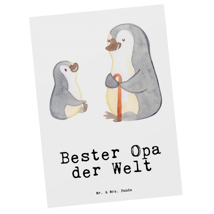 Postkarte Pinguin Bester Opa der Welt