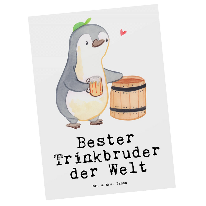 Postkarte Pinguin Bester Trinkbruder der Welt