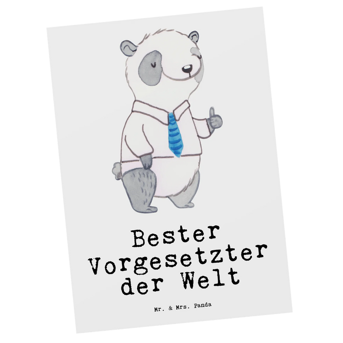 Postkarte Panda Bester Vorgesetzter der Welt